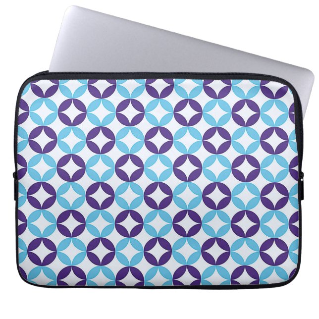 Capa Para Notebook Padrão delicado multicolorido azul (Frente)
