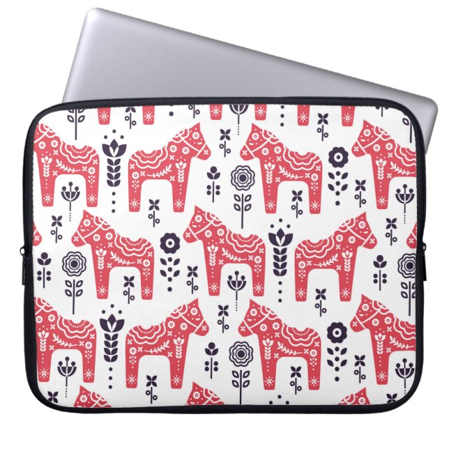 Capa Para Notebook Padrão descontínuo floral de cavalo sueco popular. (Frente)