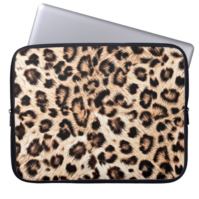 Capa Para Notebook Padrão Design de Leopardo: Elegância Selvagem. (Frente)