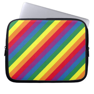 Capa Para Notebook Padrão Diagonal do Arco-Íris
