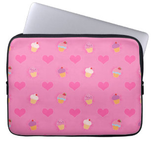 Capa Para Notebook Padrão do Cupcake rosa