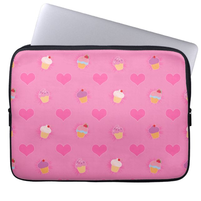 Capa Para Notebook Padrão do Cupcake rosa (Frente)