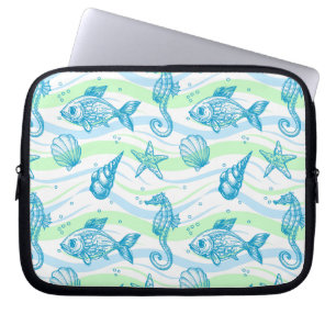 Capa Para Notebook Padrão do esboço marinho