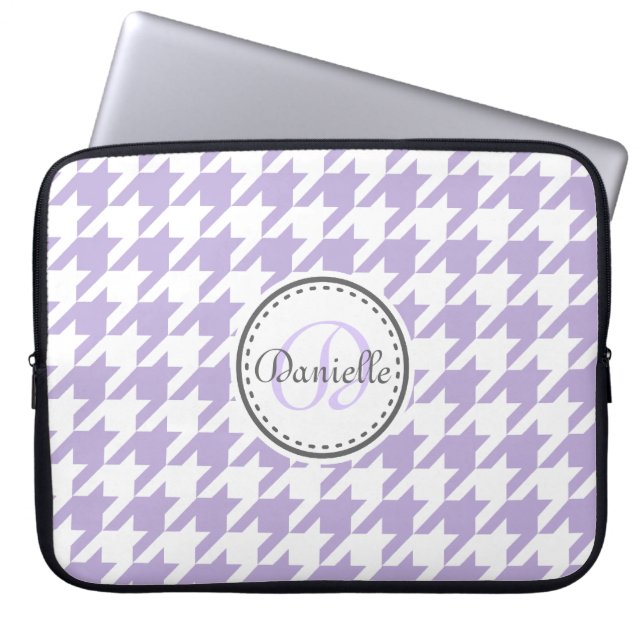 Capa Para Notebook Padrão do Monograma da Cinza de Lavanda leve (Frente)