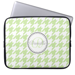 Capa Para Notebook Padrão do Monograma da Cinza Verde da Casa