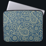 Capa Para Notebook Padrão do Paisley da Vintagem do marinho Azul e Cr<br><div class="desc">Padrão paisley de vintage azul e creme. Disponível em outros produtos.</div>