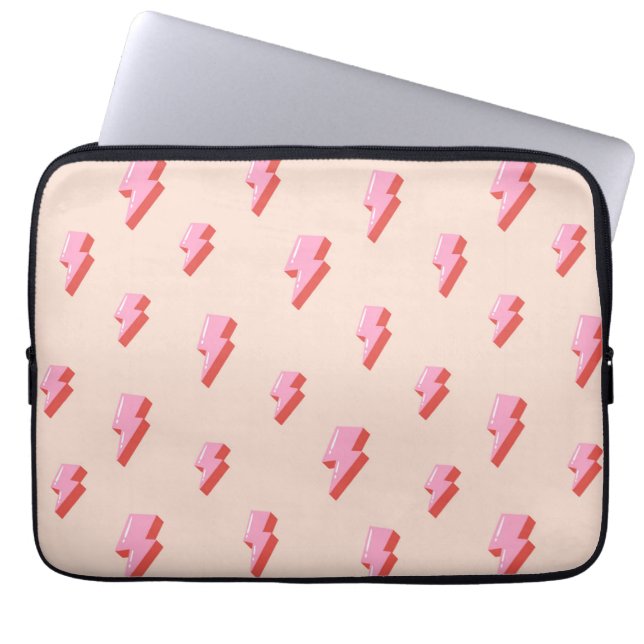 Capa Para Notebook Padrão do parafuso de raios cor-de-rosa (Frente)