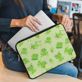Capa Para Notebook Padrão do sapo, Sapos giros, Sapos verdes, Príncip