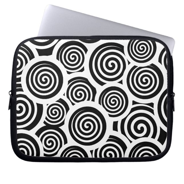 Capa Para Notebook Padrão do vetor espiral preto e branco (Frente)