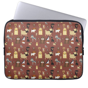 Capa Para Notebook padrão dos cães de fundo castanhos.
