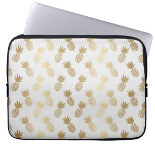 Capa Para Notebook Padrão Dourado de abacaxi