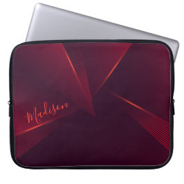Capa Para Notebook Padrão e personalização de Abstrato vermelho brilh