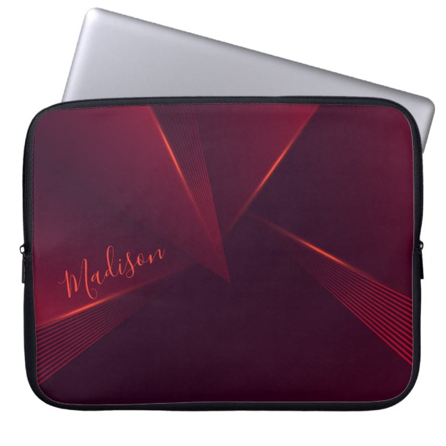 Capa Para Notebook Padrão e personalização de Abstrato vermelho brilh (Frente)