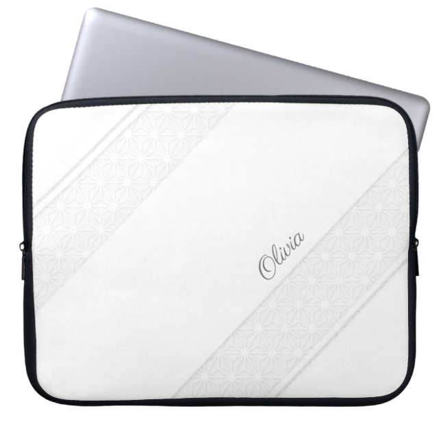 Capa Para Notebook Padrão e personalização do local branco elegante (Frente)