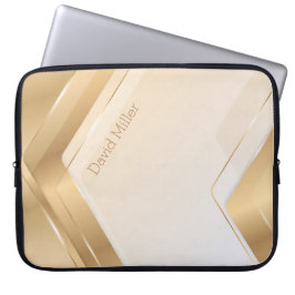 Capa Para Notebook Padrão e Personalização Geométrica Dourada Elegant