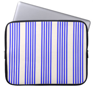 Capa Para Notebook Padrão elétrico azul e bege cinco faixas