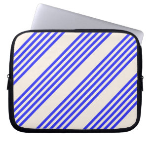 Capa Para Notebook Padrão elétrico azul e bege cinco faixas