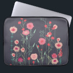 Capa Para Notebook Padrão Escuro Floral<br><div class="desc">Arte botânica moderna. Bonito pintura floral cor-de-rosa e solta sobre fundo de cinza escura. Arte original de Nic Squirrell.</div>