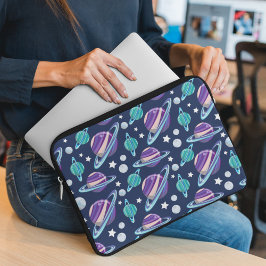 Capa Para Notebook Padrão Espacial, Planetas, Estrelas, Galáxias, Cos