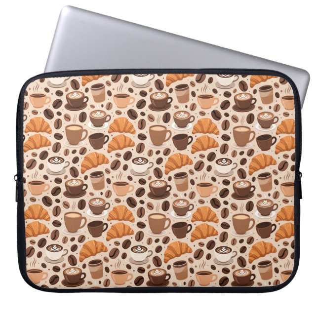 Capa Para Notebook Padrão Estético de Café Moderno (Frente)