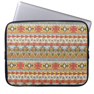 Capa Para Notebook Padrão étnico constante em cores brilhantes