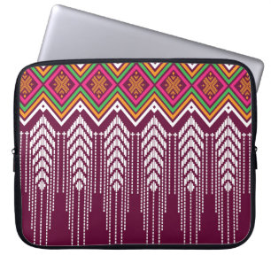 Capa Para Notebook Padrão Étnico Geométrico Tradicional