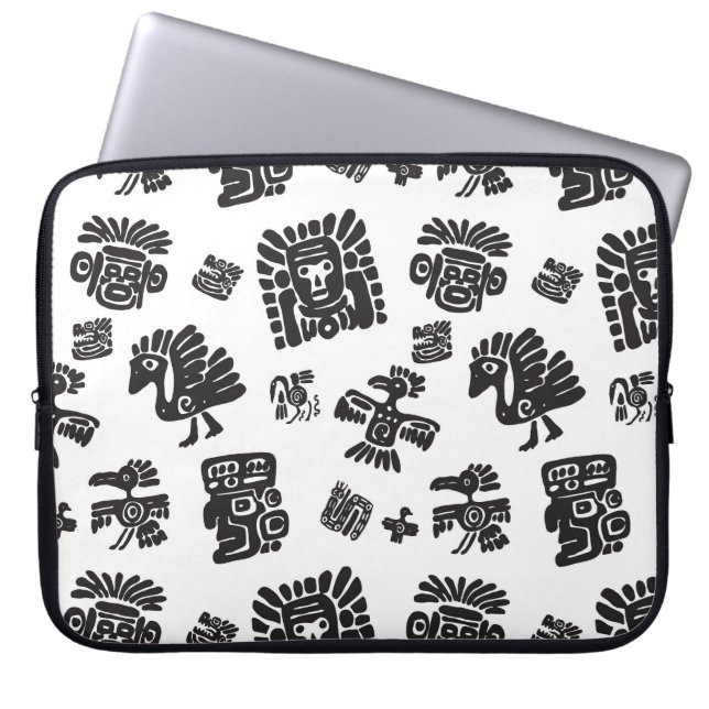 Capa Para Notebook Padrão Étnico Preto Maya (Frente)