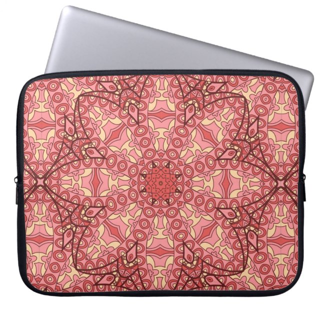 Capa Para Notebook padrão étnico uniforme de abstrato flor mandala (Frente)