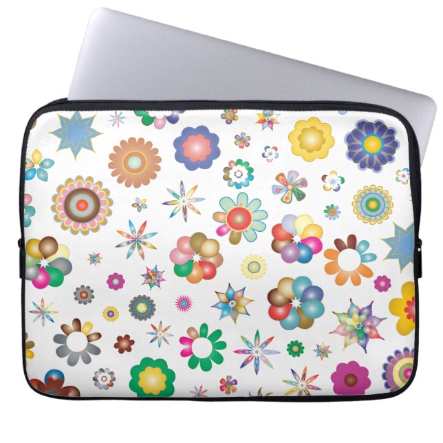Capa Para Notebook Padrão Floral (Frente)