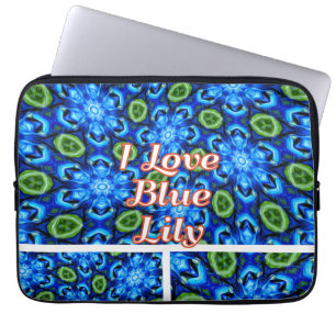 Capa Para Notebook Padrão Floral abstrato Azul
