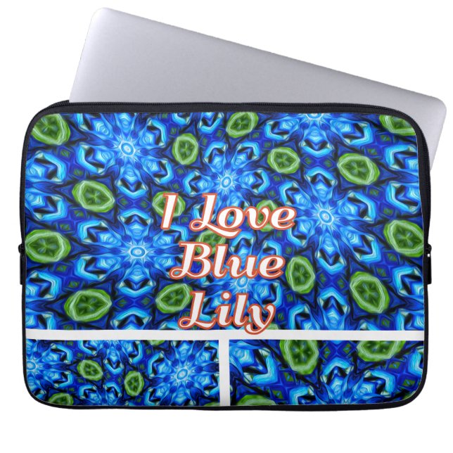 Capa Para Notebook Padrão Floral abstrato Azul (Frente)