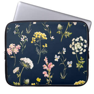 Capa Para Notebook Padrão floral aquoso, flor delicada dr