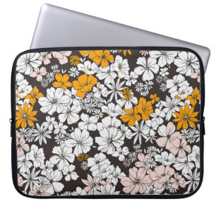 Capa Para Notebook Padrão Floral Bonito E Invisível. Fluxo colorido