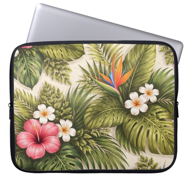 Capa Para Notebook Padrão Floral Botânico Tropical (Frente)