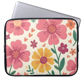 Capa Para Notebook Padrão Floral Caprichoso Pastel Posy