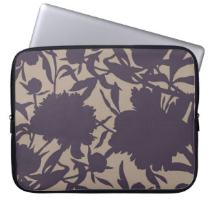 Capa Para Notebook Padrão floral contínuo ventilado. Silhouettes feit