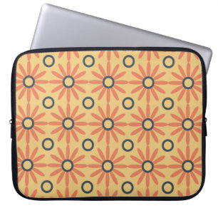 Capa Para Notebook Padrão Floral de Abstrato com de Corte Laranja e P