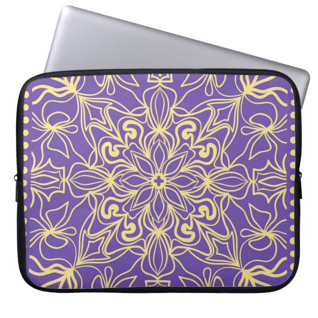 Capa Para Notebook padrão floral de abstrato. geometria, design de ma (Frente)
