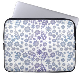 Capa Para Notebook Padrão Floral de cinza e Lavanda