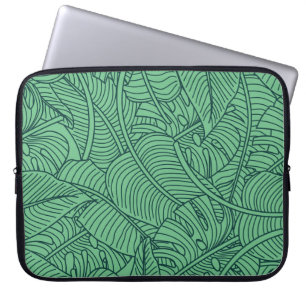 Capa Para Notebook Padrão Floral de Folhas Tropicais