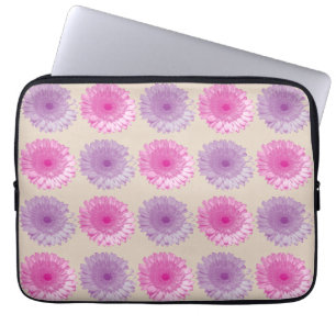 Capa Para Notebook Padrão floral de gerber, rosa e roxo