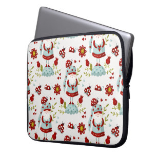 Capa Para Notebook Padrão Floral de Gnomo Escandinavo Fofo