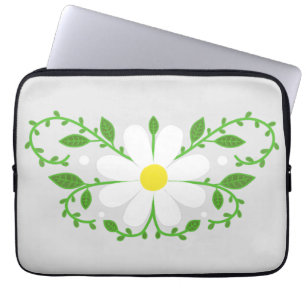 Capa Para Notebook Padrão floral de margarida