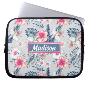 Capa Para Notebook Padrão Floral de Orquídea Tropical