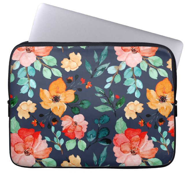 Capa Para Notebook Padrão Floral de Superfície - Primavera decorativa (Frente)