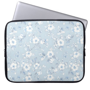 Capa Para Notebook Padrão floral do estilo Pale Azul Country