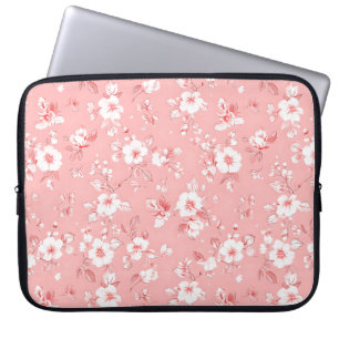 Capa Para Notebook Padrão floral do estilo Pink Pálido