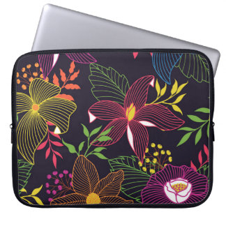 Capa Para Notebook Padrão floral elegante, design artístico.