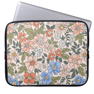 Capa Para Notebook Padrão floral elegante em flores de desenhar manu