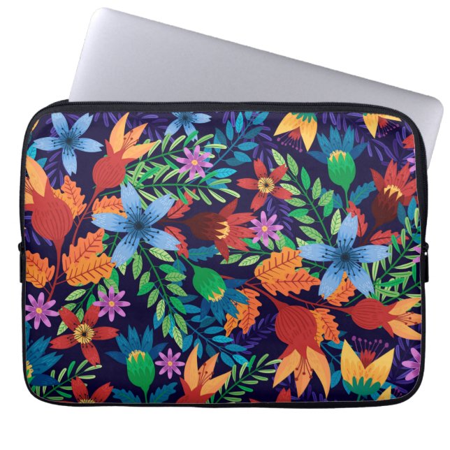 Capa Para Notebook Padrão Floral Exótico Colorido-32436 (Frente)